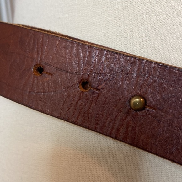 Old Navy Brown Leather Turquoise Studded Belt in EUC - Picture 3 of 8